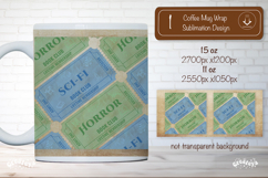 Book Club Ticket Mug Wraps PNG Bookish Library Sublimation Product Image 1