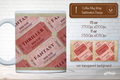 Book Club Ticket Mug Wraps PNG Bookish Library Sublimation Product Image 1
