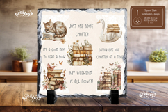 Book lover Quote square slate sublimation Floral slate png Product Image 1