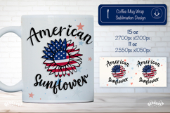 American Sunflower Patriotic 4th of July Mug Wrap png Product Image 1