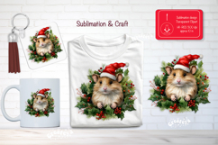 Christmas Watercolor Clipart Sublimation winter animal png Product Image 1