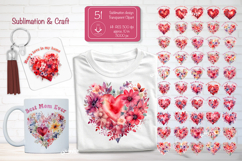 Best Mom Ever Sublimation Bundle Mother’s Day Floral Heart Product Image 1