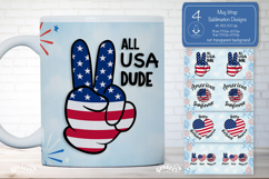 American Patriotic 4th of July Mug Wrap Sublimation Design Product Image 1