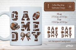 American Football Mug Wrap Sublimation Game day quote Product Image 1