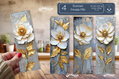 Vintage Floral Bookmark Acrylic Bookmark Flower Printable Product Image 1