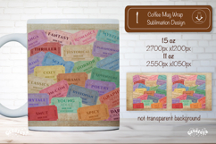 Book Club Ticket Mug Wraps PNG Bookish Library Sublimation Product Image 1