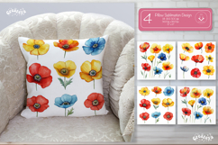 Floral Pillow case sublimation Wildflower throw Pillow png Product Image 1