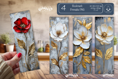 Vintage Floral Bookmark Acrylic Bookmark Flower Printable Product Image 1