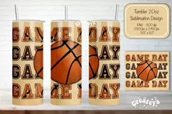 Basketball Tumbler wrap png Game Day Seamless tumbler 20oz Product Image 1