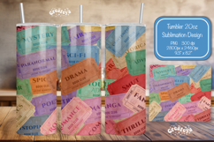 Book club Ticket tumbler wrap Reading Genre Sublimation png Product Image 1