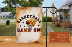 Basketball Garden Flag PNG Basketball Game on Yard Sign Product Image 1