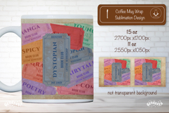 Book Club Ticket Mug Wraps PNG Bookish Library Sublimation Product Image 1