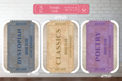 Printable Book Club Cards Reading Genre Cards Vintage png Product Image 1