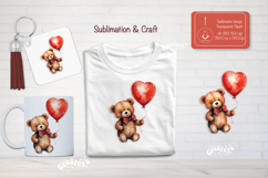Kids Valentine Sublimation Clipart teddy bear Cute Animal Product Image 1