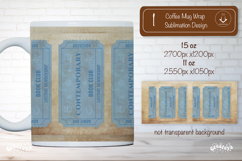 Book Club Ticket Mug Wraps PNG Bookish Library Sublimation Product Image 1