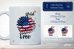 Patriotic 4th of July Mug Wrap USA American Sunflower Product Image 1