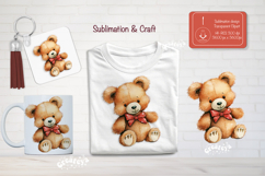 Kids Valentine Sublimation Clipart Cute bear Sublimation png Product Image 1