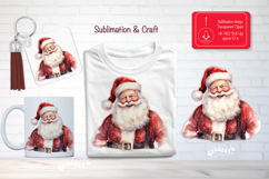 Christmas Watercolor Clipart Sublimation Santa Claus png Product Image 1