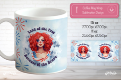 Patriotic 4th of July Mug Wrap Sublimation Independence Day Product Image 1