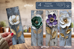 Vintage Floral Bookmark Acrylic Bookmark Flower Printable Product Image 1