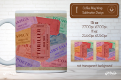 Book Club Ticket Mug Wraps PNG Bookish Library Sublimation Product Image 1