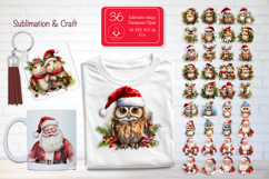 Christmas Watercolor Clipart Sublimation Bundle Santa Claus Product Image 1