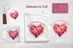 Mother’s Day Floral Heart PNG Clipart Sublimation mom quote Product Image 1