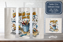 Funny Teacher Tumbler Wrap PNG Back to School Quote Product Image 1