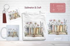 Watercolor Book Lover Clipart Sublimation open book png Product Image 1