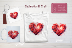 Watercolor Floral Heart PNG Clipart Sublimation Flowers Product Image 1