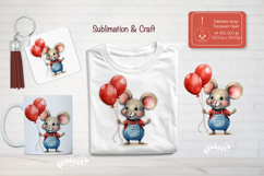 Kids Valentine Sublimation Clipart Cute mouse Sublimation Product Image 1