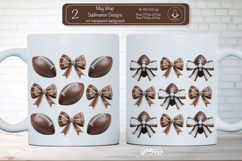 American Football Mug Wrap Sublimation Football bow png Product Image 1