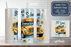 Back to school Teacher Tumbler Wrap png School bus design Product Image 1