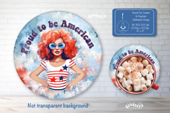4th of July round coaster sublimation American Patriotic png Product Image 1