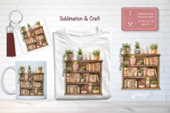 Watercolor Book Lover Clipart Sublimation bookshelf png Product Image 1
