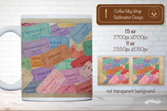 Book Club Ticket Mug Wraps PNG Bookish Library Sublimation Product Image 1