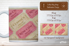 Book Club Ticket Mug Wraps PNG Bookish Library Sublimation Product Image 1