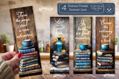 Vintage Bookmark quote printable retro bookmark png Product Image 1