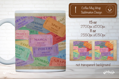 Book Club Ticket Mug Wraps PNG Bookish Library Sublimation Product Image 1