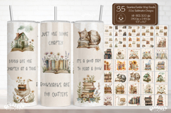 Floral Book tumbler Bundle Book lover tumbler Wrap PNG 20 oz Product Image 1