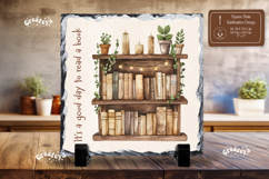 Book lover Quote square slate sublimation bookshelf png Product Image 1
