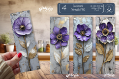 Vintage Floral Bookmark Acrylic Bookmark Flower Printable Product Image 1