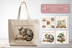 Book Lover Quote Tote Bag Sublimation Vintage Watercolor Product Image 1