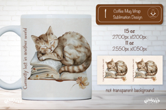 Floral Book Lover Quote Mug Sublimation Vintage mug wrap png Product Image 1