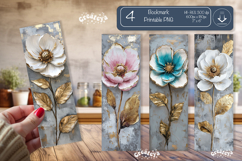 Vintage Floral Bookmark Acrylic Bookmark Flower Printable Product Image 1