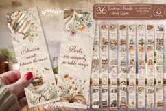 Old Book Vintage Bookmark bundle Book Lover Printable Quote Product Image 1