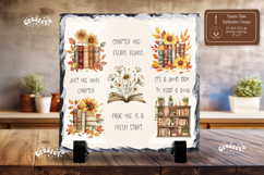 Book lover Quote square slate sublimation Floral slate png Product Image 1