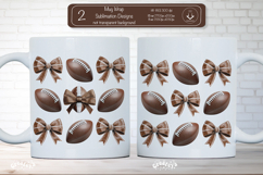 American Football Mug Wrap Sublimation Football bow png Product Image 1