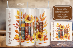 Sunflower Book tumbler PNG Book lover tumbler Wrap 20 oz Product Image 1