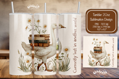 Floral Goose Book tumbler PNG Book lover tumbler Wrap 20 oz Product Image 1